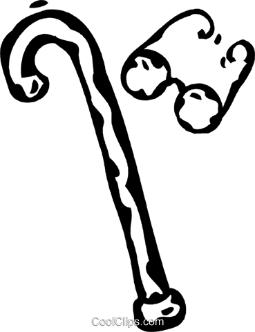 Walking Cane Royalty Free Vector Clip Art Illustration - Illustration (369x480)