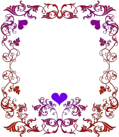 Girly Border Free Download Png Hd - Valentines Day Border Png (400x461)