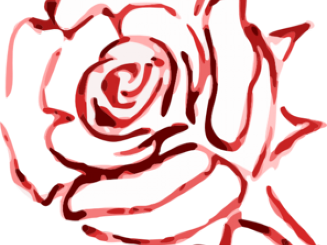 Jam Clipart Outline - Art Line Red Rose (640x480)