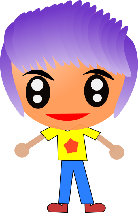 Mascot Computer Line Fiction - Clip Art (487x750)