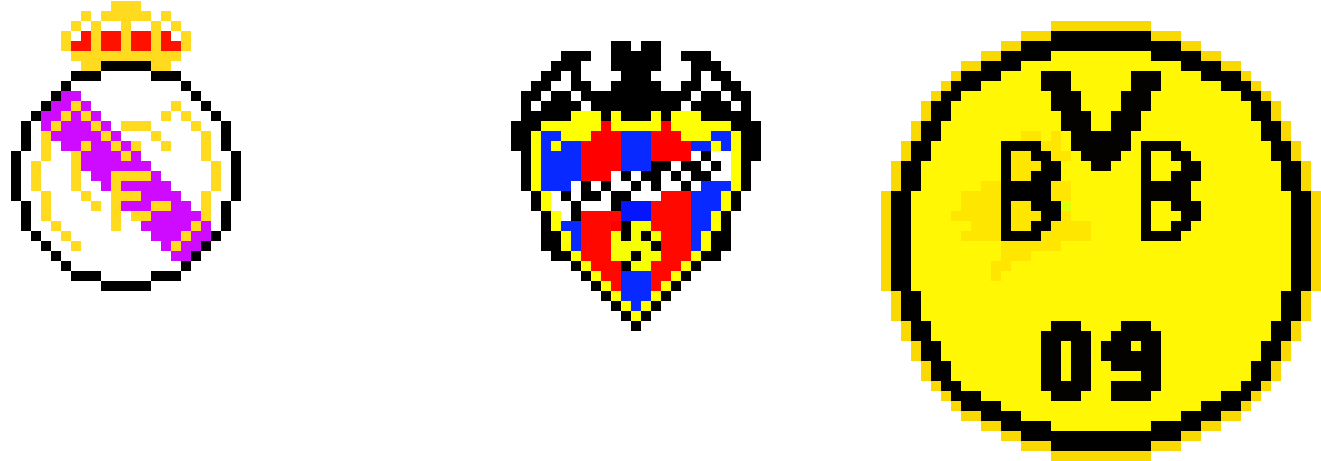 Football Logos - Pixel Art Football Logos (1400x580)