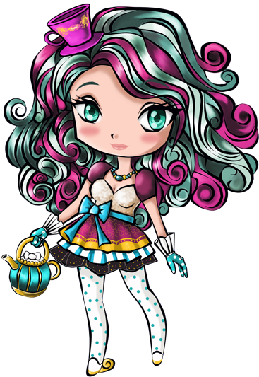 Madeline Hatter By Emi801 - Ever After High Madeline Hatter Chibi (431x576)