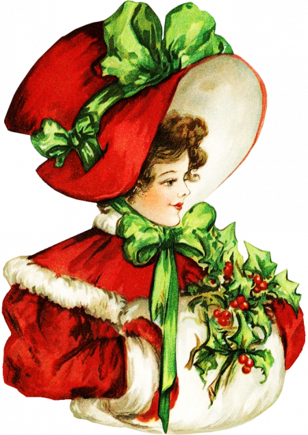 Victorian Christmas Clipart - Clip Art Victorian Christmas (450x635)