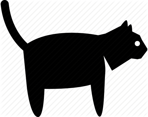 Black Cat Clipart Side View - Honor View 10 (512x405)