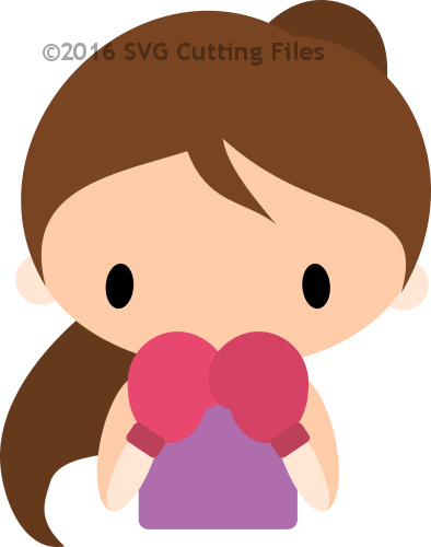 Svg Cutting Files -svg Files For Silhouette Cameo, - Boxer Girl Chibi (394x500)