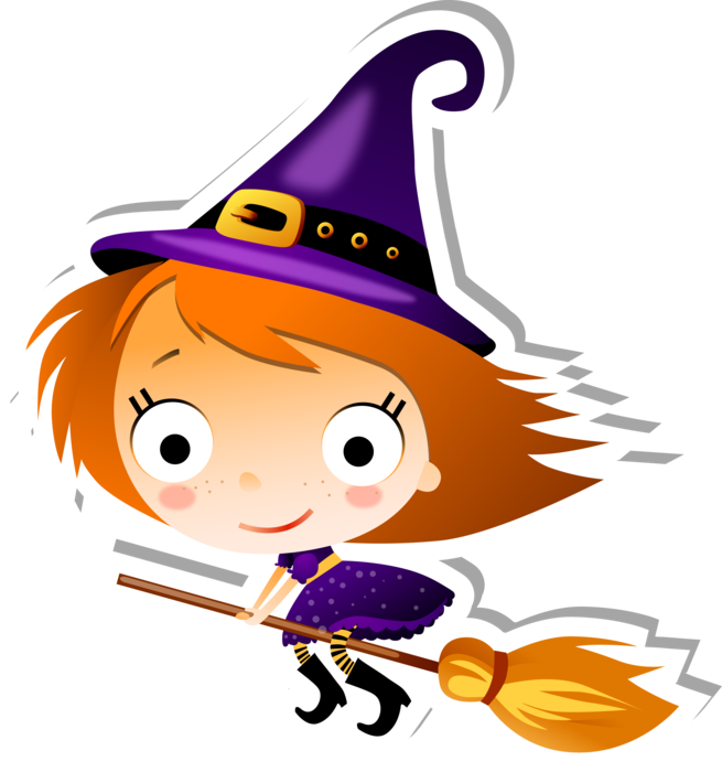 Cute Flying Witch On A Broom - Adult 5.2 Oz Long Sleeve Tee Halloween Pirate Cartoon (655x700)
