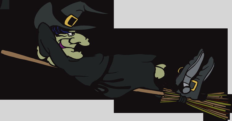 Witch Flying On Broom Gif (750x392)