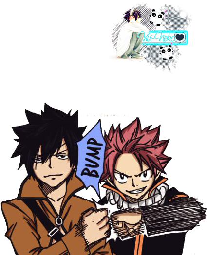 Clip Art Free Dragneel Fullbuster Fist Bump Anime Fairy - Gray And Natsu Png (480x564)