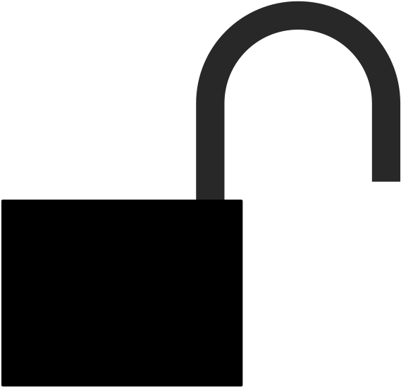 Padlock Unlocked Silhou 01 Clipart Png - Padlock Unlocked Silhou 01 Clipart Png (600x600)