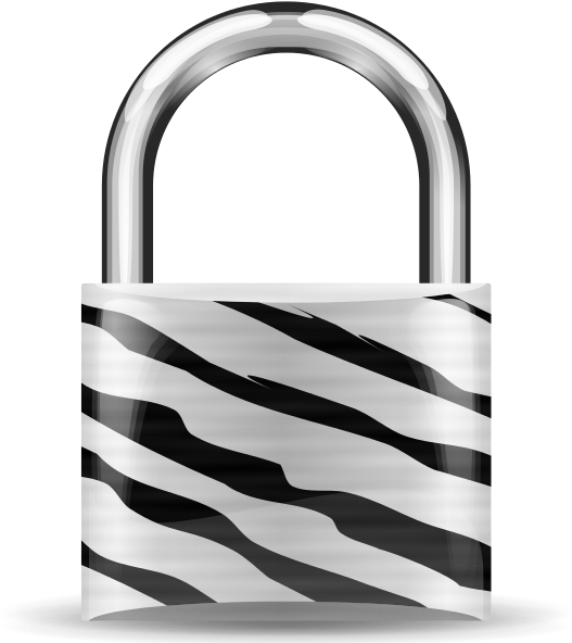 File - Padlock-zebra - Svg - Pad Lock (600x600)