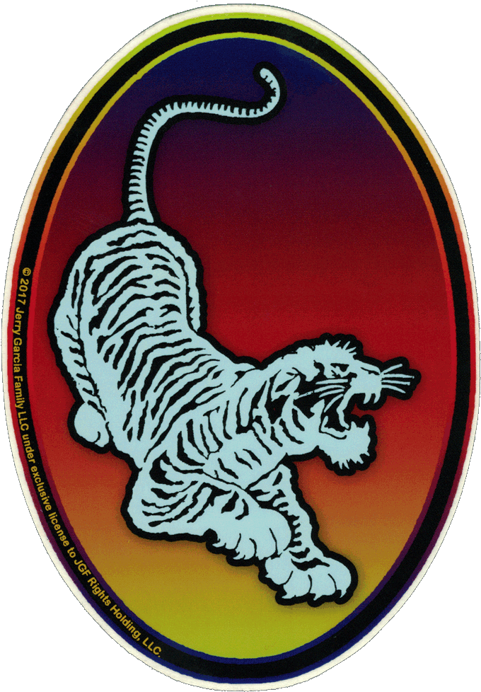 Grateful Dead Jerry Garcia Tiger Guitar Emblem - Jerry Garcia Tiger Decal (708x1000)