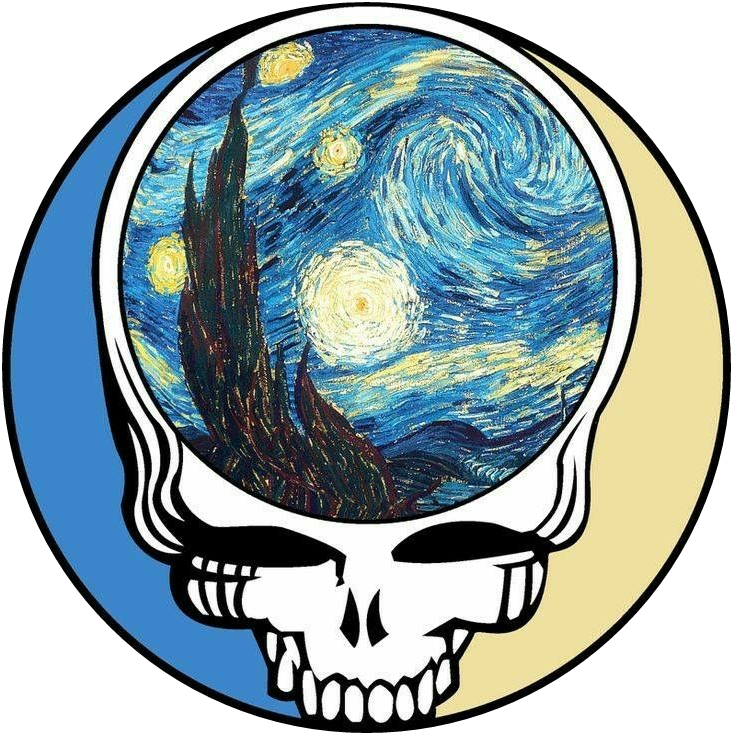 Stealie Gratefuldead Vangogh Hippiespirit Hippiechick - Van Gogh Starry Night Impressionist Tile Coaster (733x735)