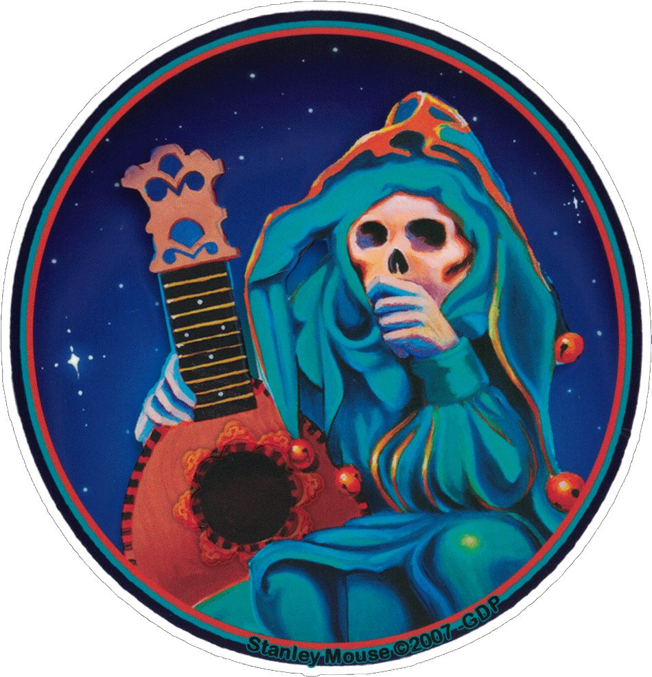 Grateful Dead Jester - Grateful Dead - Skeleton Jester - Sticker (965x1000)