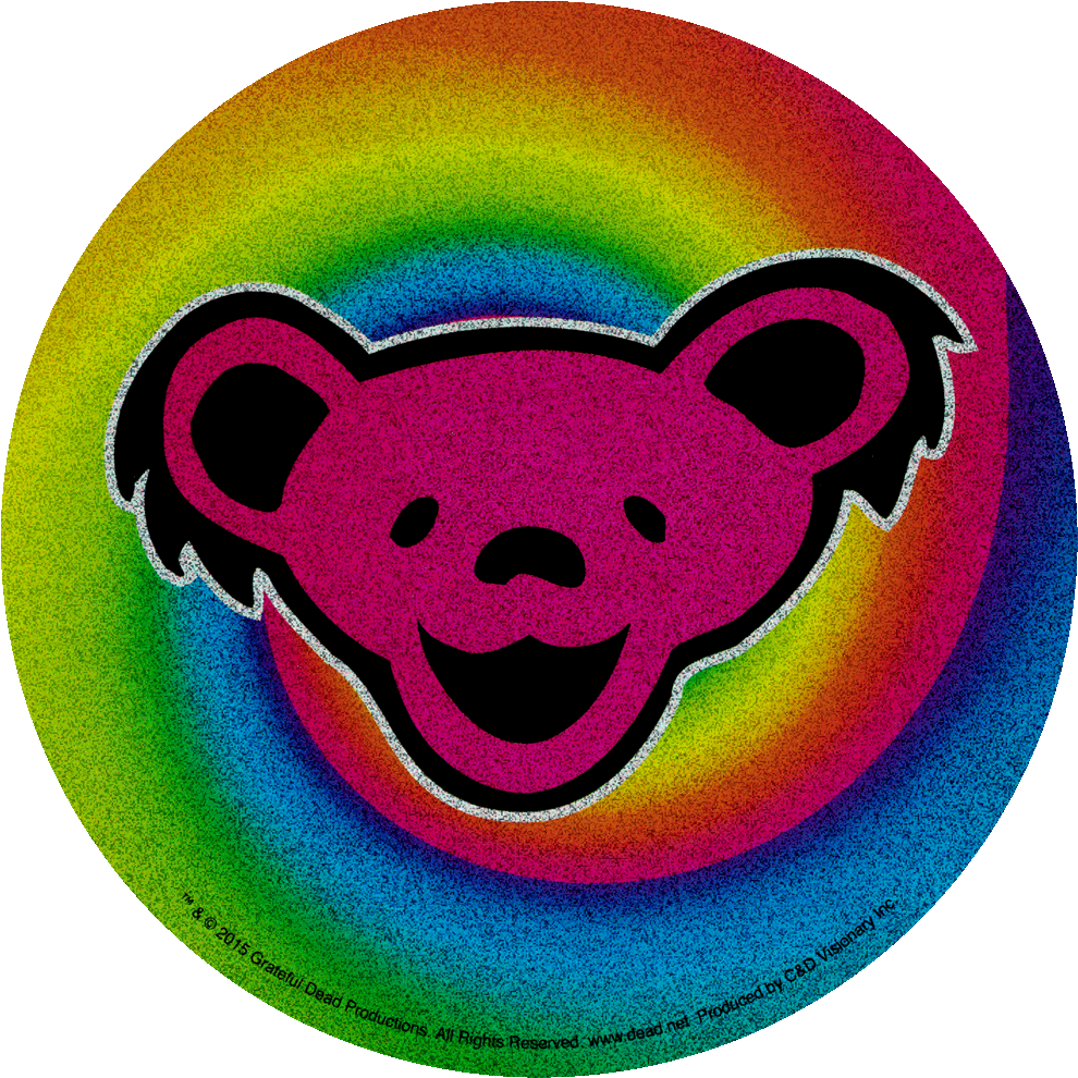 Grateful Dead Dancing Bear On Swirl Glitter - Grateful Dead Dancing Bear On Swirl Glitter (1000x1000)