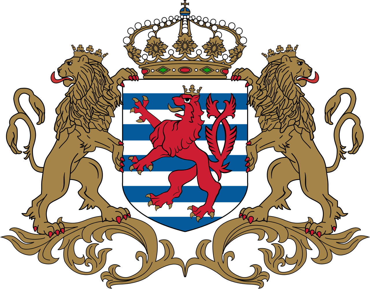 Coat Of Arms Of Luxembourg - Luxembourg Coat Of Arms Png (1280x1000)