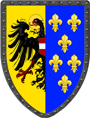 Charlemagne Steel Battle Shield - Holy Roman Empire Flag (415x415)