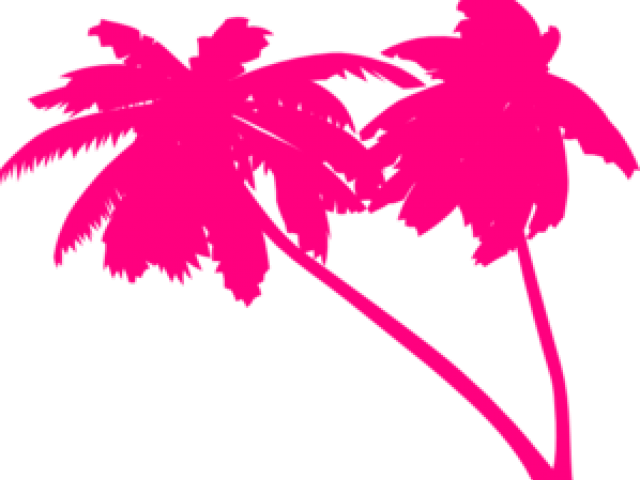 Pink Beach Cliparts - Palm Trees Vector Png (640x480)
