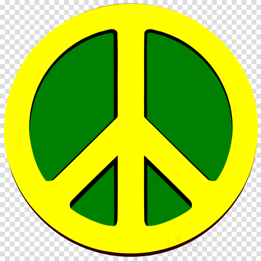 Peace And Love Clipart Peace Symbols Love - Peace Sign Green And Yellow (900x900)