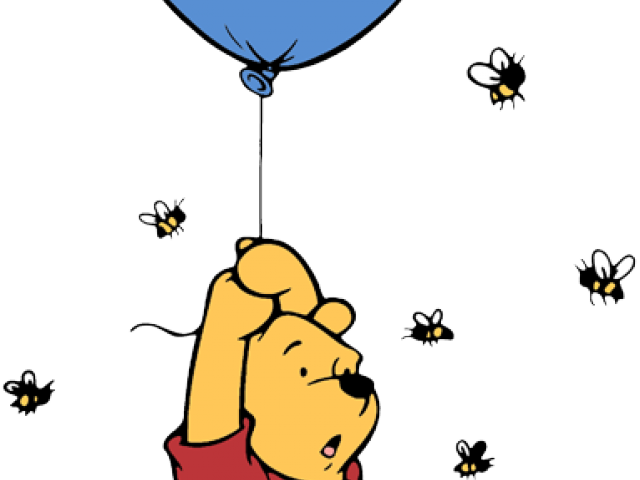 Winnie The Pooh Clipart Balloon Outline - Winnie The Pooh With Balloon (640x480)