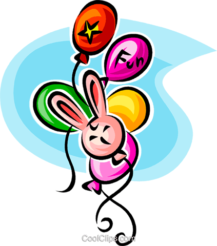 Party Balloons Royalty Free Vector Clip Art Illustration - Cartoon (423x480)