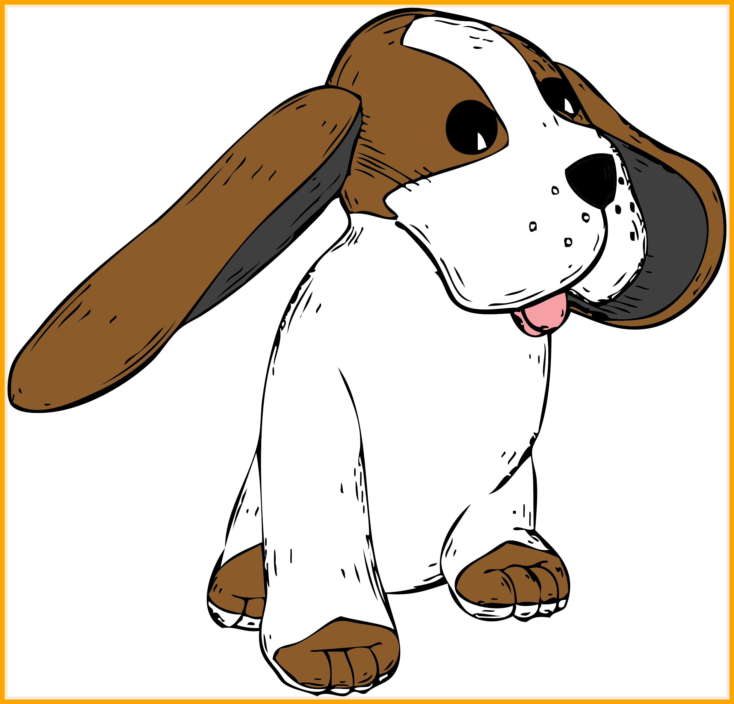 Clip Art Big Dog - Big Ear Dog Shower Curtain (2450x2350)