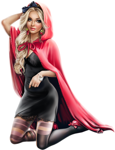 Page 381 3d Girl, Pin Up, Grande, Tube, Clip Art - Red Riding Hood Live (396x500)