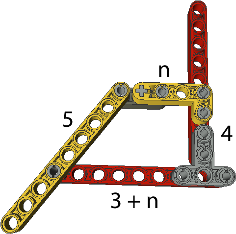 Here I Took A 3 4 5 Triangle And Extended Out The Base - Lego Technic Connections (557x530)