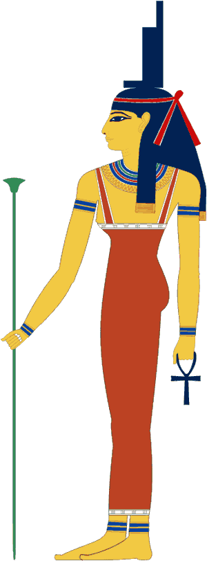 Isis Was Is Depicted Holding An Ankh In Her Left Hand - Egyptian Goddess (300x810)