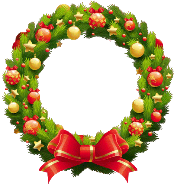 Pin Free Holiday Open House Clip Art - Free Christmas Wreath Png (589x633)