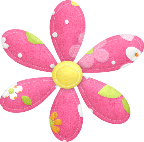 Flower Clipart, Easter Printables, Scrapbook Albums, - Flores Con Botones Png (500x495)