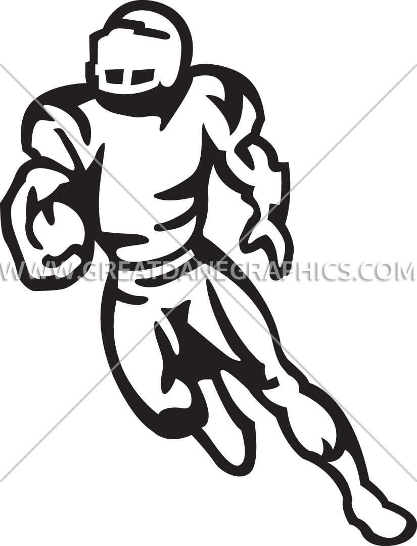 Football Player Running - Drawing (825x1079)