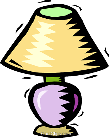 Table Lamps Royalty Free Vector Clip Art Illustration - Lampada Clipart (379x480)