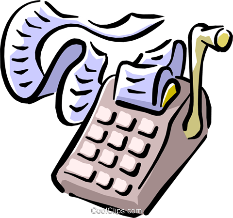 Adding Machine Royalty Free Vector Clip Art Illustration - Calculating Animated Gif (480x450)