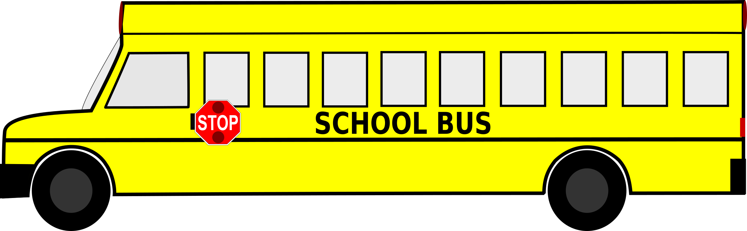 Computer Icons Car Motor Vehicle Inkscape School Bus - School Bus Clip Art (2400x742)