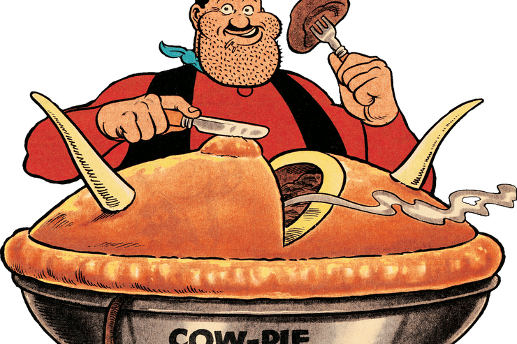 Crime Clipart Mixed Economy - Desperate Dan Eating Cow Pie (740x493)