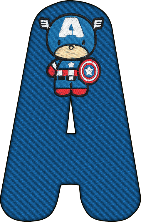 Alphabet, Superhero, Letter, Diy - Captain America Chibi (480x754)