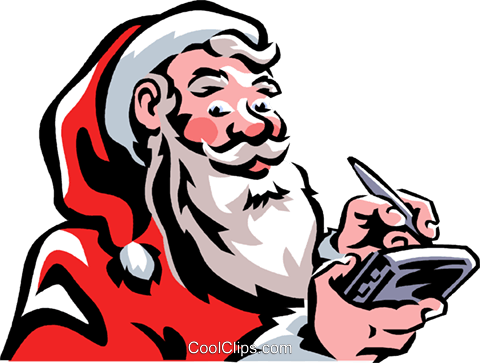 Santa Adding Information To His Day Timer Royalty Free - Illustration (480x363)