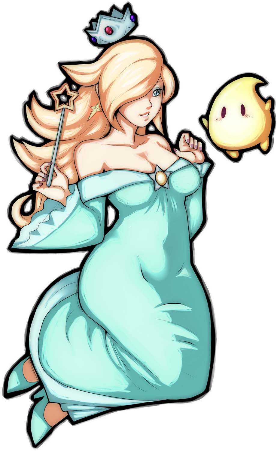 Rosalina & Luma, Super Mario Galaxy Artwork By Antiheld - Portable Network Graphics (922x1500)