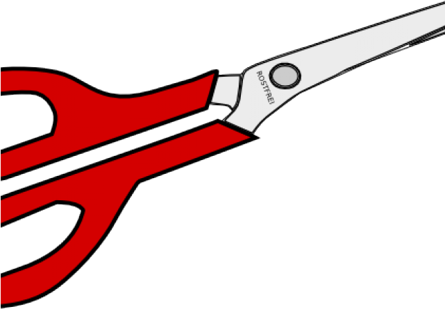 Knife Clipart Scissors - Drawing Of Red Scissors (640x480)