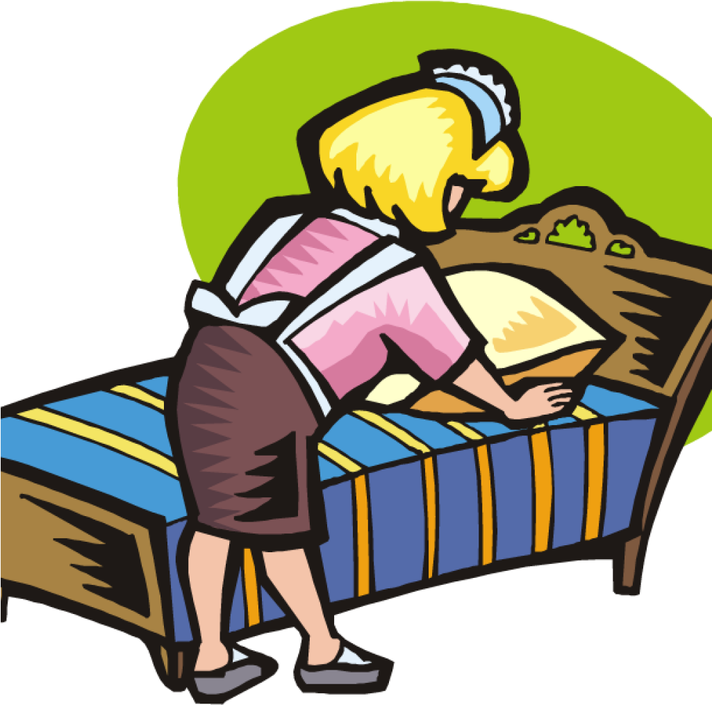 Make Your Bed Clipart 28 Collection Of Make My Bed - Making The Bed Cartoon (1025x1015)