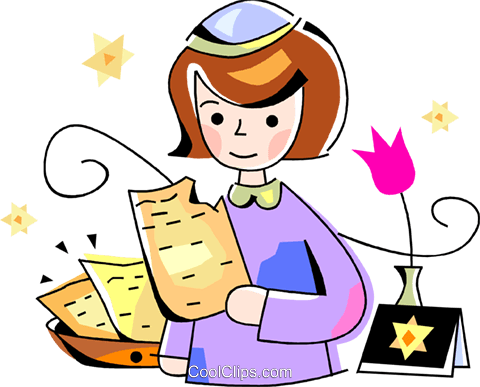 Jewish Girl Royalty Free Vector Clip Art Illustration - Jewish Girl Royalty Free Vector Clip Art Illustration (480x387)
