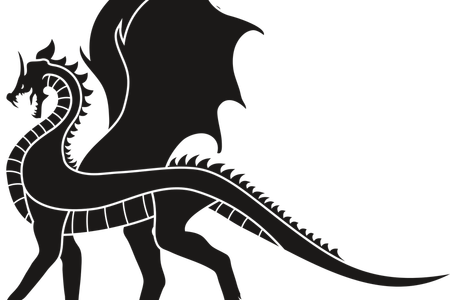 Vector Royalty Free Stock Download Wallpaper Bearded - Fire Breathing Dragon Black And White Clipart (450x300)