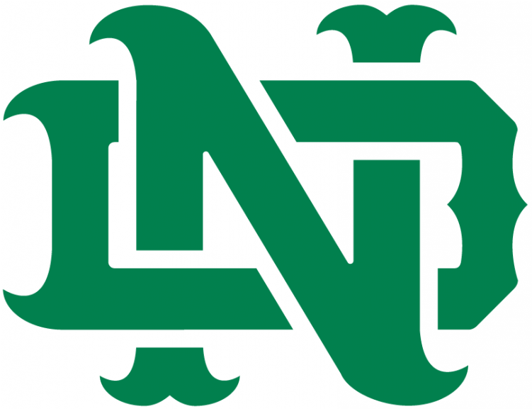Notre Dame Fighting Irish Iron Ons - Green Notre Dame Logo (750x930)