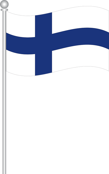 Finland Flag Clipart Spring - Lippu Papunet (452x720)