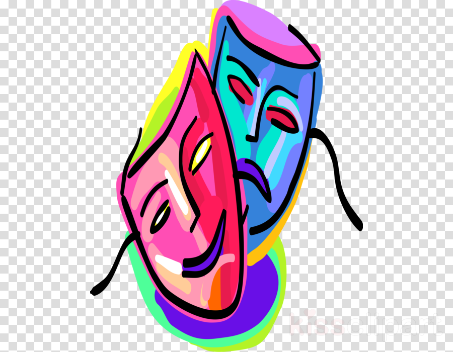 Rainbow Comedy Tragedy Masks Clipart Theatre Drama - Rainbow Comedy Tragedy Masks (900x700)