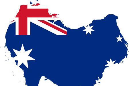 Svg Royalty Free Stock Map With Flag Path - Australia Flag Vector Png (450x300)