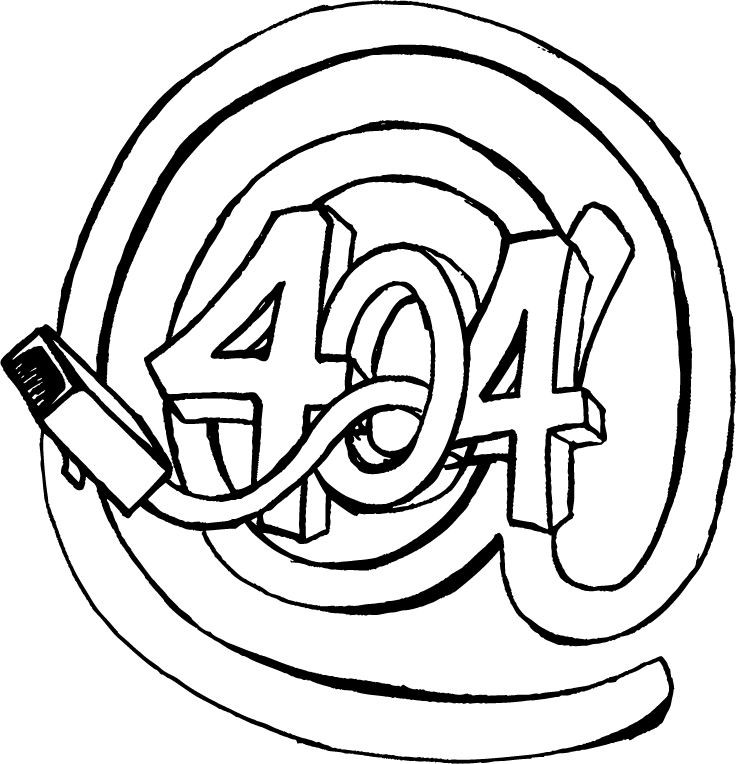 404 Not Found - Line Art (736x764)