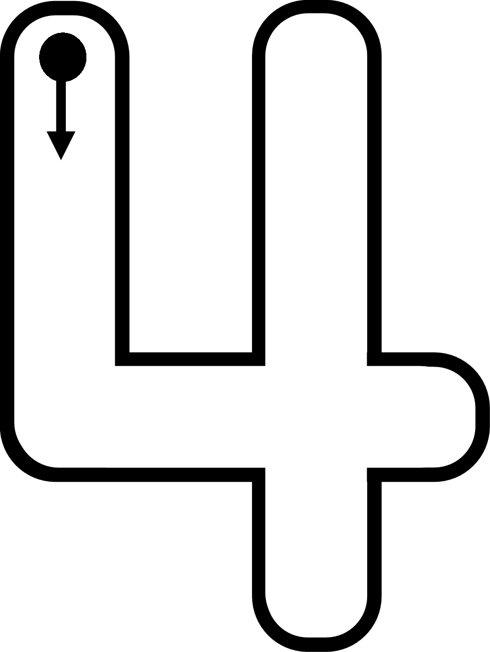 Matemáticas Y Mesas De Luz Motricidad Fina Y Números - Plantillas De Numero 4 (953x1268)