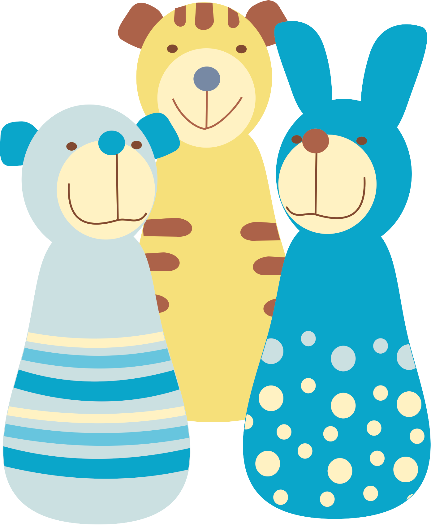 Bunny, Bear And Tiger Clip Art Baby Icon, Animals Images, - Cartoon (1393x1697)