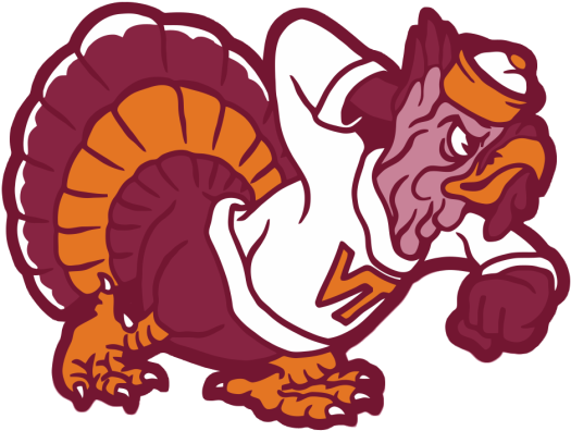 Fighting Gobbler Virginia Tech Football, Art Logo, - Throwback Old Virginia Tech Logo (639x490)
